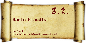 Banis Klaudia névjegykártya